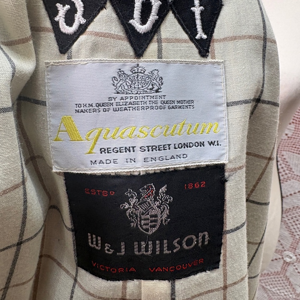Aquascutum London Vintage Raincoat Navy Aqua 5 Waterproof Trench Coat - Picture 12 of 12